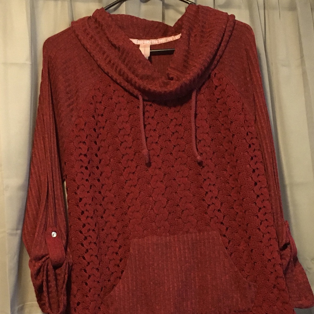 Burgundy mock neck sweater